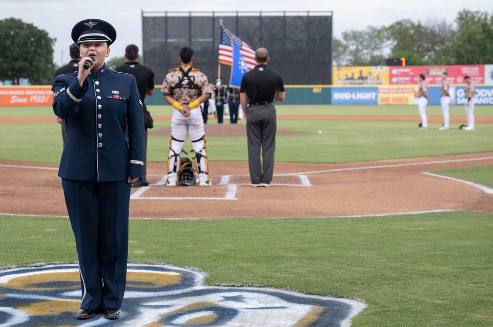 JBSA service members at San Antonio Missions baseball game