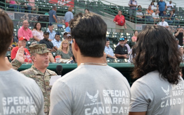 JBSA service members at San Antonio Missions baseball game