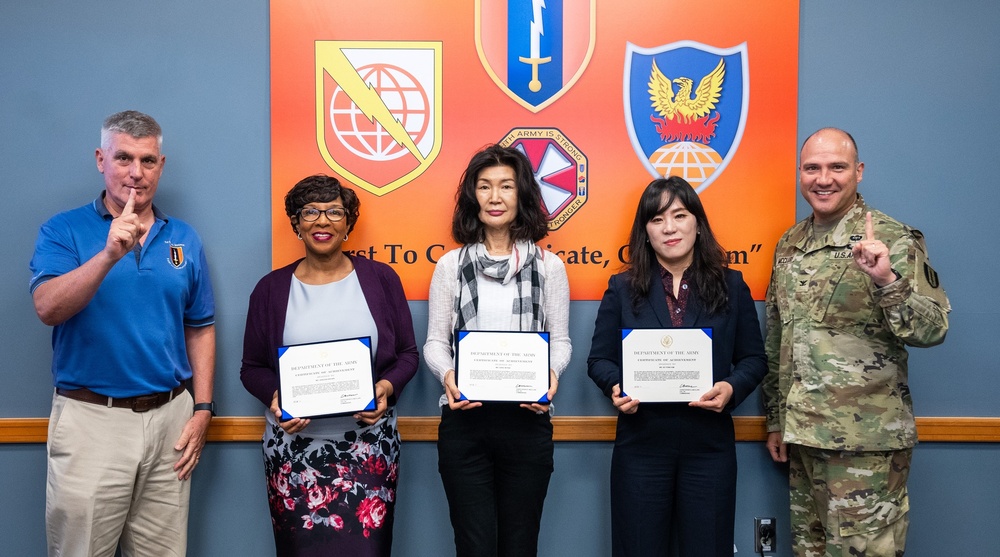 1st Signal Brigade recognizes some of its civilians!