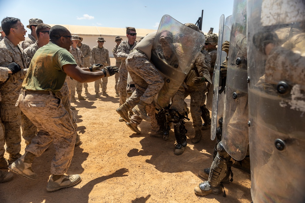 Bright Star 23: U.S. Marines practice riot control procedures