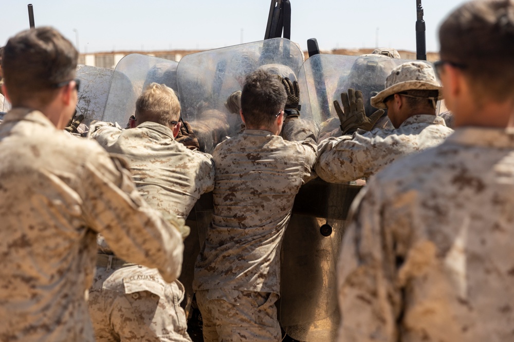 Bright Star 23: U.S. Marines practice riot control procedures