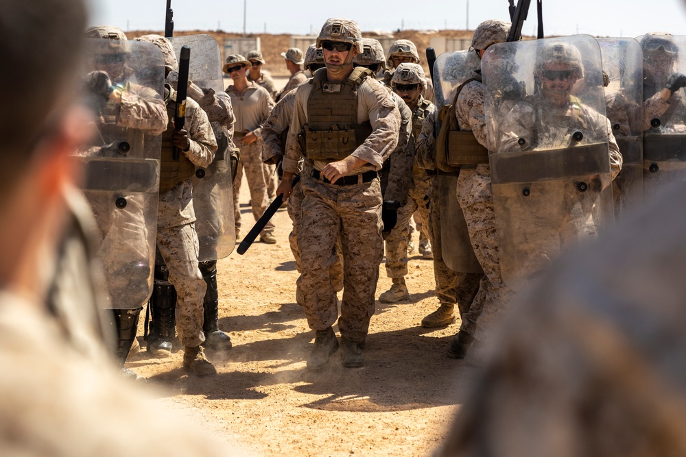 Bright Star 23: U.S. Marines practice riot control procedures