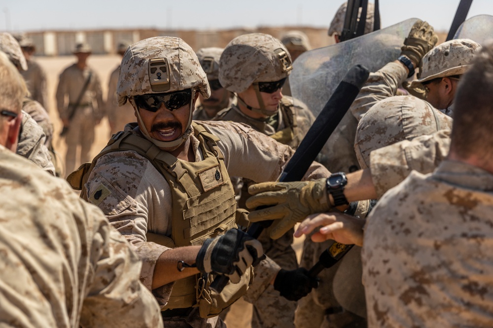 Bright Star 23: U.S. Marines practice riot control procedures