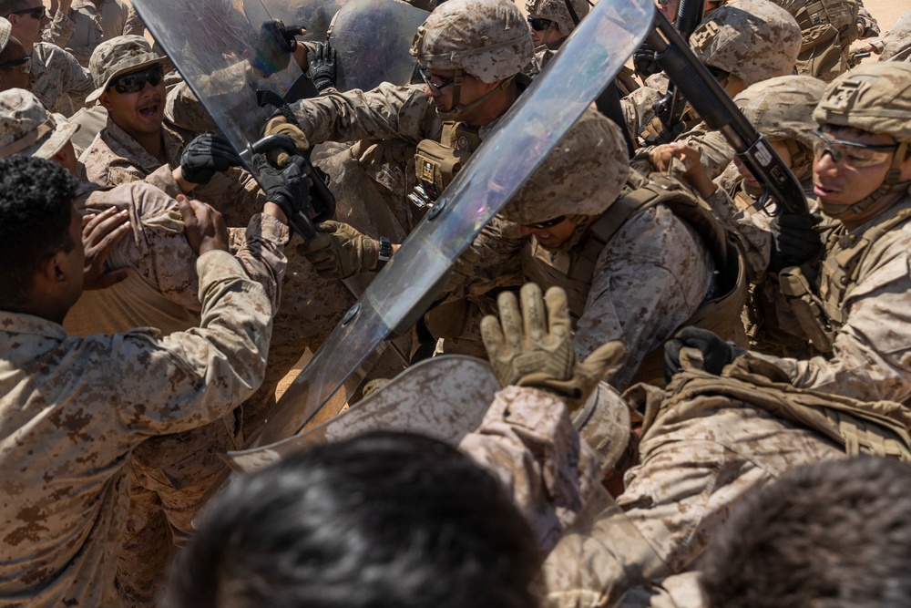 Bright Star 23: U.S. Marines practice riot control procedures