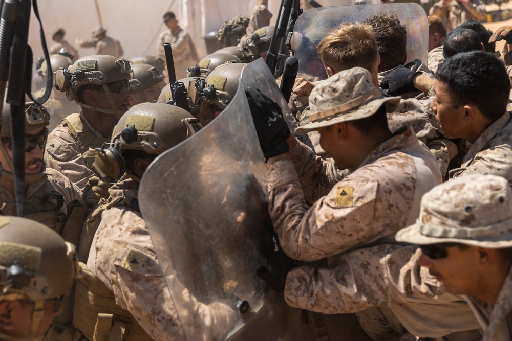 Bright Star 23: U.S. Marines practice riot control procedures