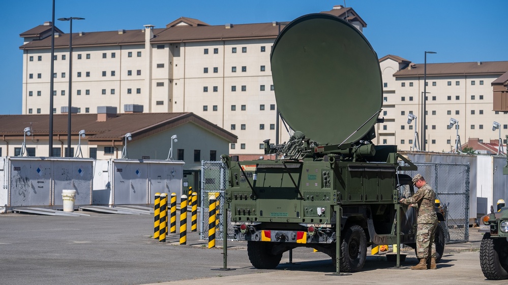 304th Expeditionary Signal Battalion Enhanced conducting maintenance.