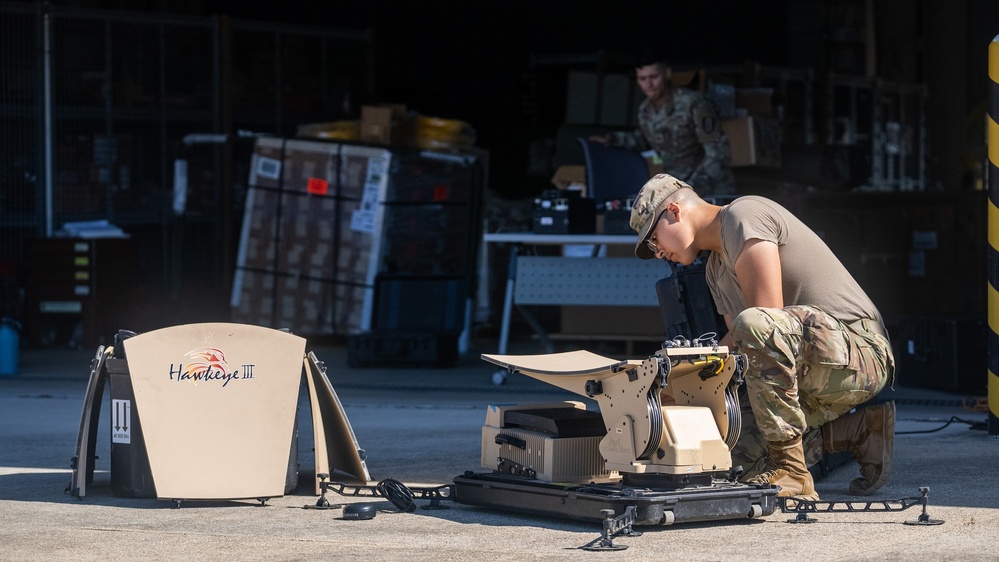 304th Expeditionary Signal Battalion Enhanced conducting maintenance.