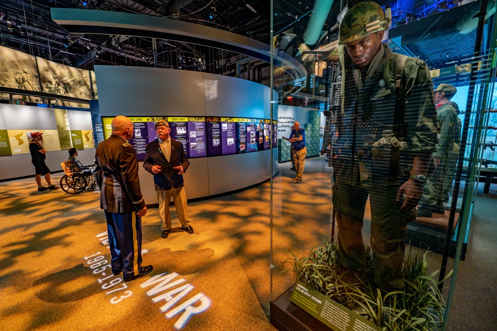 Vietnam War veterans who fought alongside Medal of Honor recipient Capt. Larry Taylor visit Army Museum