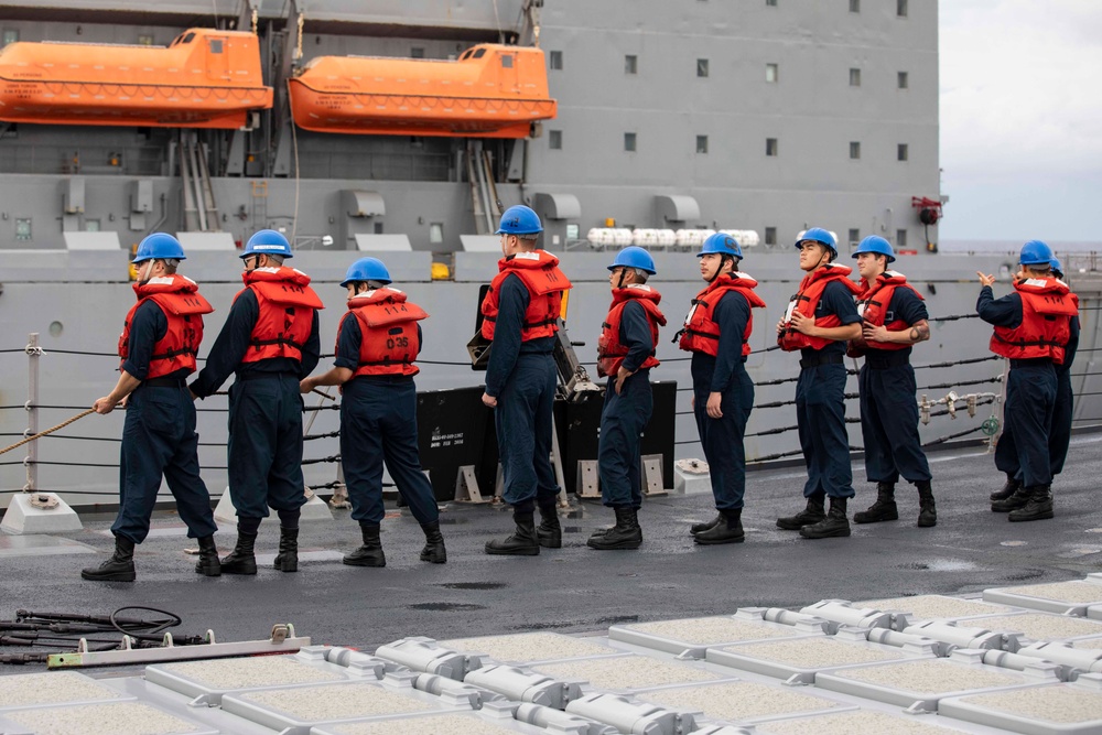 USS Ralph Johnson and His Majesty’s Canadian Ship (HMCS) Ottawa (FFH 341) conduct a replenishment-at-sea with the USNS Yukon.