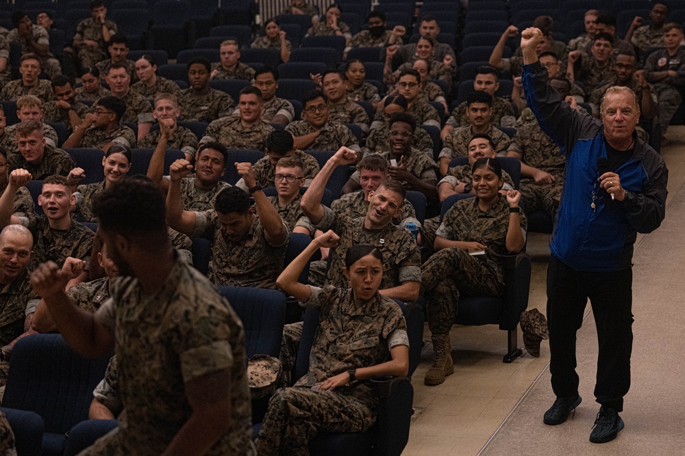 U.S. Marines with III Marine Expeditionary Force attend traffic safety education presentations