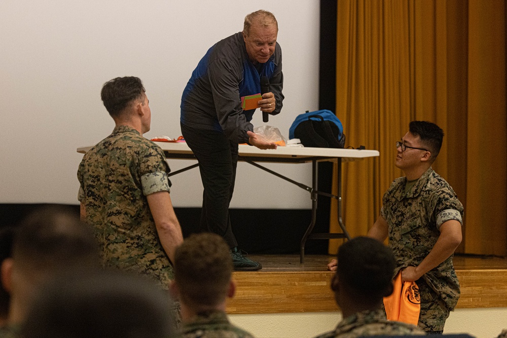 U.S. Marines with III Marine Expeditionary Force attend traffic safety education presentations
