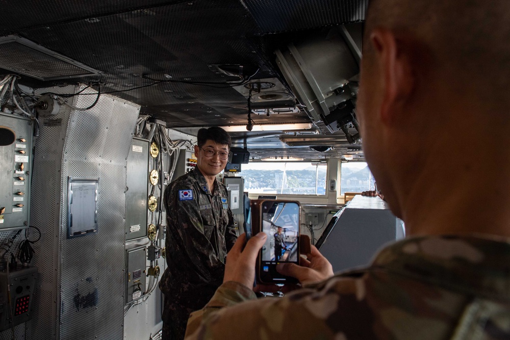 USS Ronald Reagan (CVN 76) hosts tour for members of the Republic of Korea/U.S. Combined Forces Command Future Operations and Plans Office C35