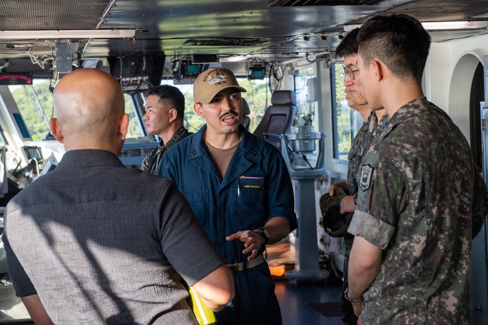 USS Ronald Reagan (CVN 76) hosts tour for members of the Republic of Korea/U.S. Combined Forces Command Future Operations and Plans Office C35