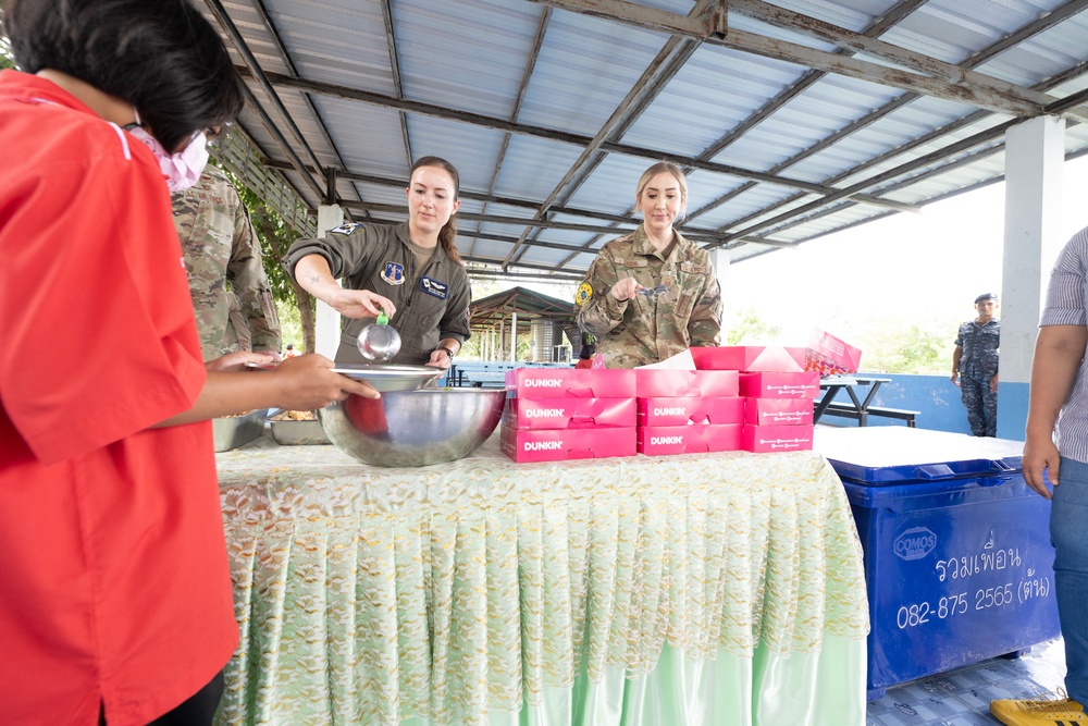 Washington, Oregon Air National Guard Airmen visit local school in Thailand during Enduring Partners