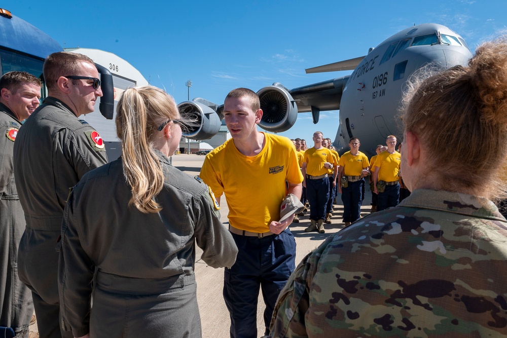 Mountaineer ChallNGe Academy - South visits 167th Airlift Wing