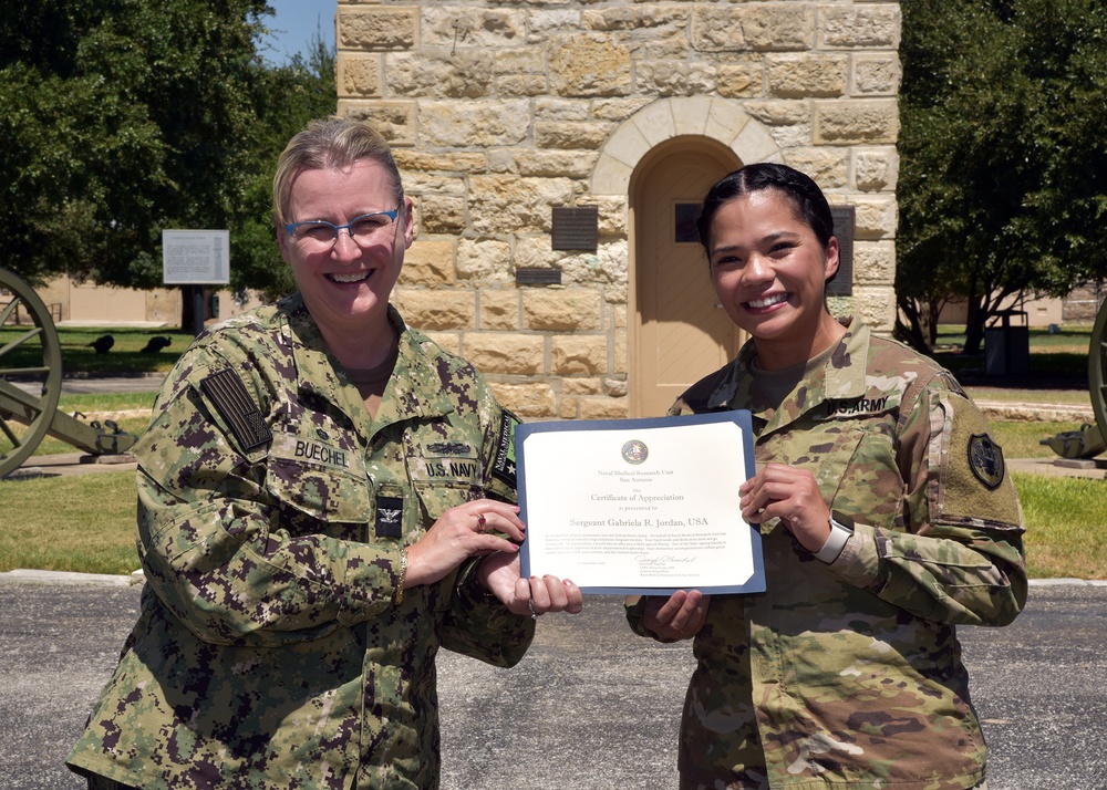 Gabriela Jordan of Austin, Texas, promoted to Army Sergeant