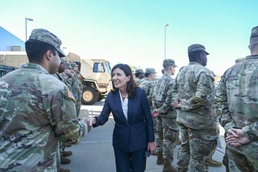 Governor Kathy Hochul visits NY Guard Soldiers and Airmen mobilized for Hurricane Lee