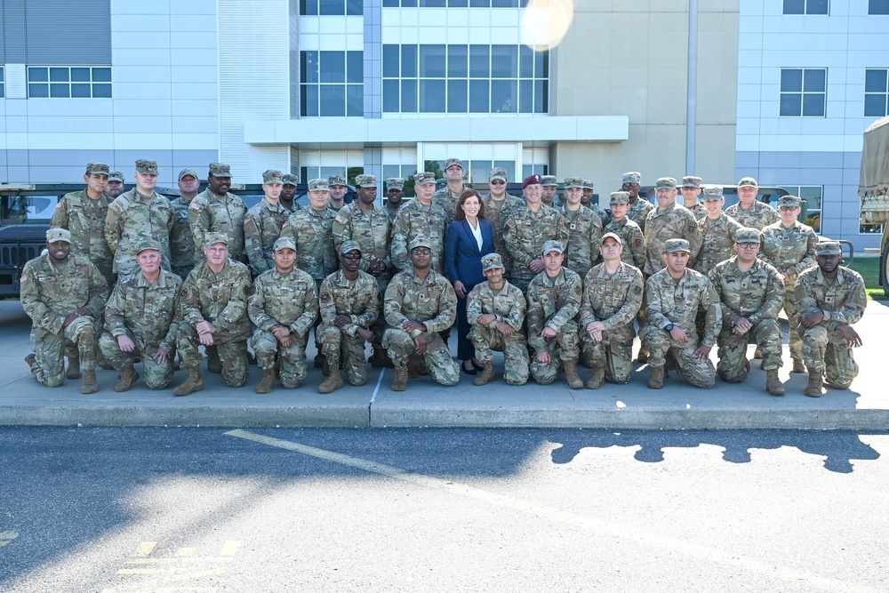 Governor Kathy Hochul visits NY Guard Soldiers and Airmen mobilized for Hurricane Lee