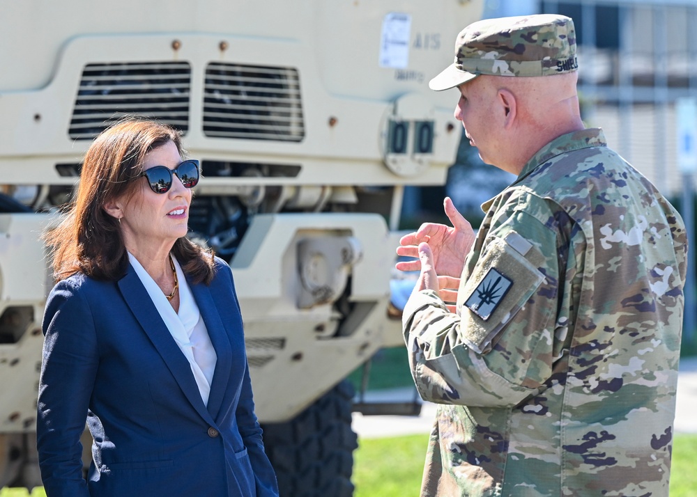 Governor Kathy Hochul visits NY Guard Soldiers and Airmen mobilized for Hurricane Lee