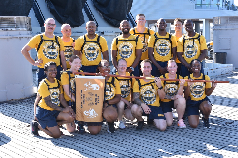 Chief Petty Officer Selectees assigned to Naval Station Norfolk participate in annual CPO Heritage Days training event at the Hampton Roads Naval Museum