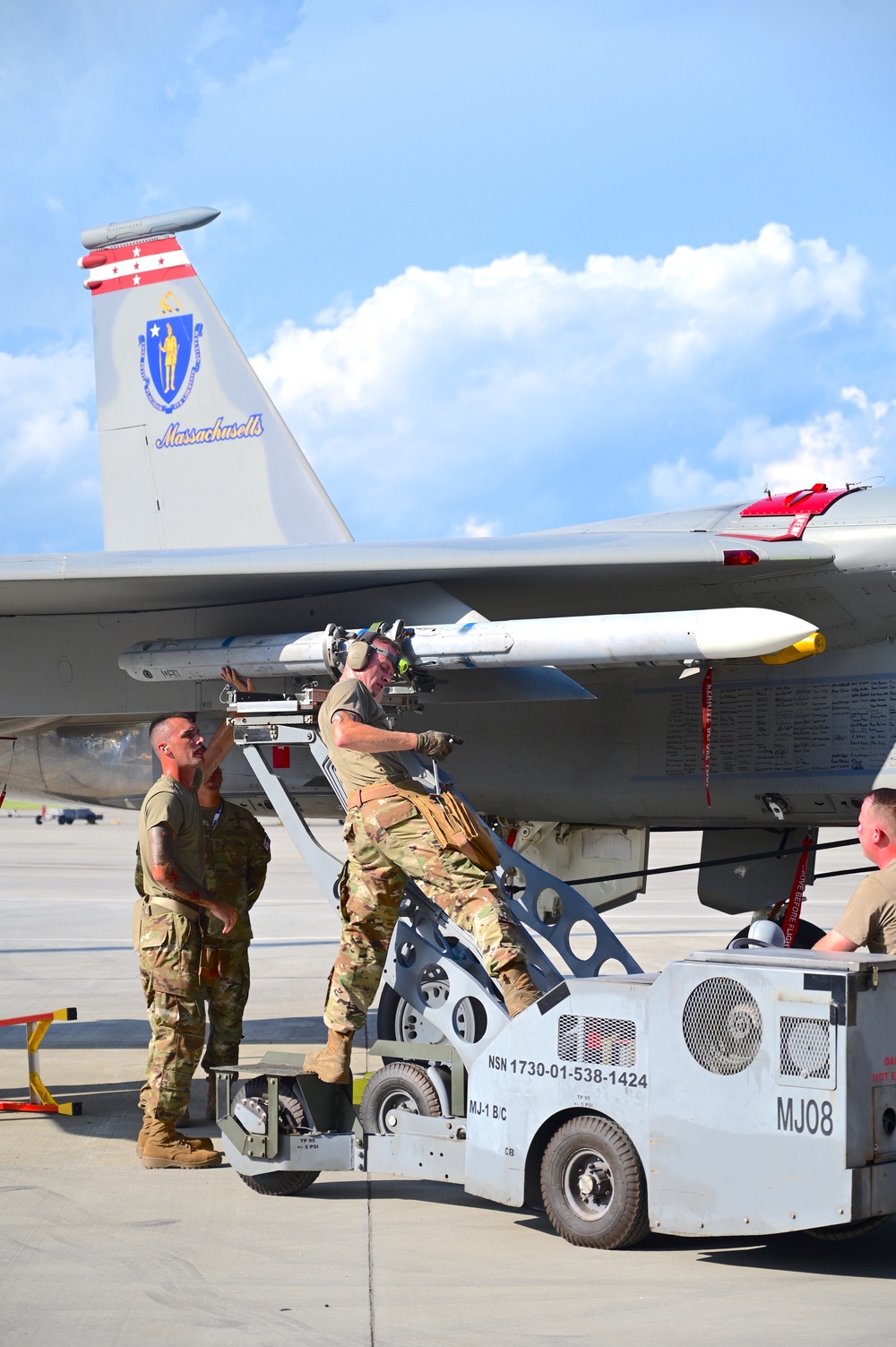 Air National Guard, competes in the F-15C Eagle weapons load competition during William Tell at the Air Dominance Center