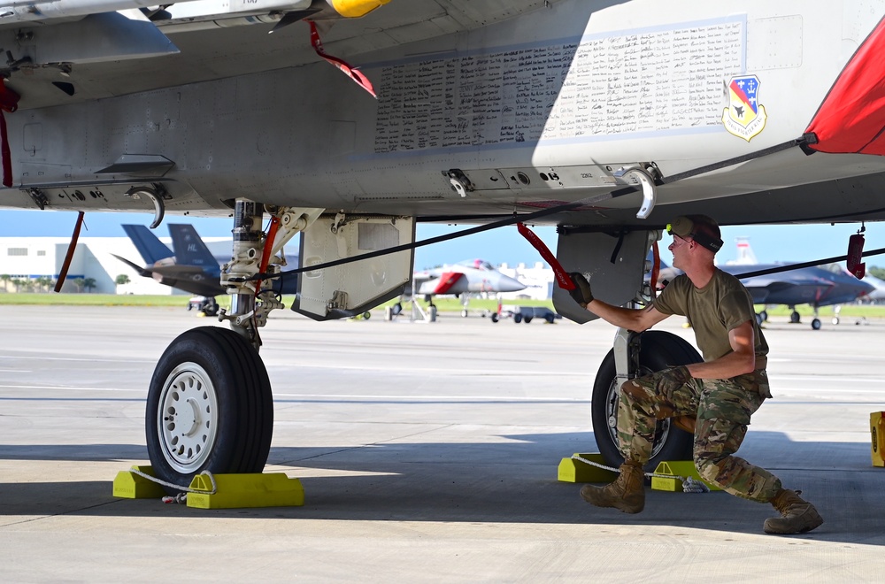 Air National Guard, competes in the F-15C Eagle weapons load competition during William Tell at the Air Dominance Center