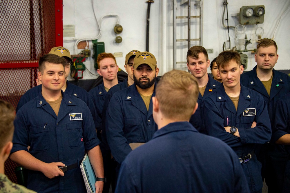 Sailors Aboard USS Carl Vinson (CVN 70) Work In-Port