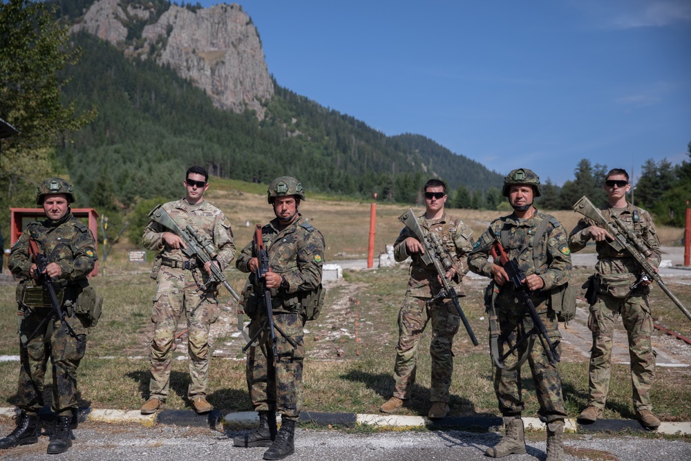 Soldiers from 10th Mountain Division and Bulgarian Land Forces 101st Alpine Regiment participate in the Rhodope 23 live fire event on Sep. 15, 2023, near Smolyan, Bulgaria