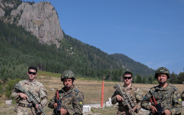 Soldiers from 10th Mountain Division and Bulgarian Land Forces 101st Alpine Regiment participate in the Rhodope 23 live fire event on Sep. 15, 2023, near Smolyan, Bulgaria