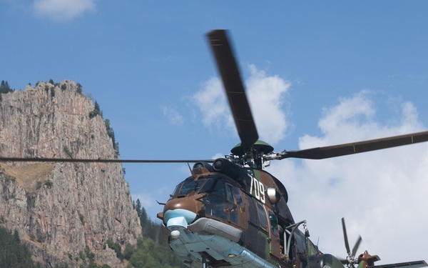 Soldiers from 10th Mountain Division and Bulgarian Land Forces 101st Alpine Regiment participate in the Rhodope 23 live fire event on Sep. 15, 2023, near Smolyan, Bulgaria