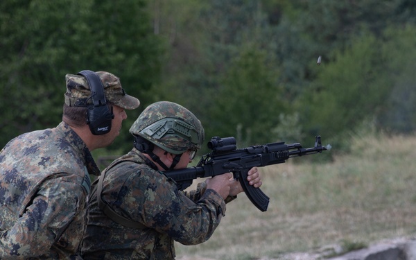 Soldiers from 10th Mountain Division and Bulgarian Land Forces 101st Alpine Regiment participate in the Rhodope 23 live fire event on Sep. 15, 2023, near Smolyan, Bulgaria