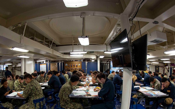 Abraham Lincoln Sailors take advancement exam