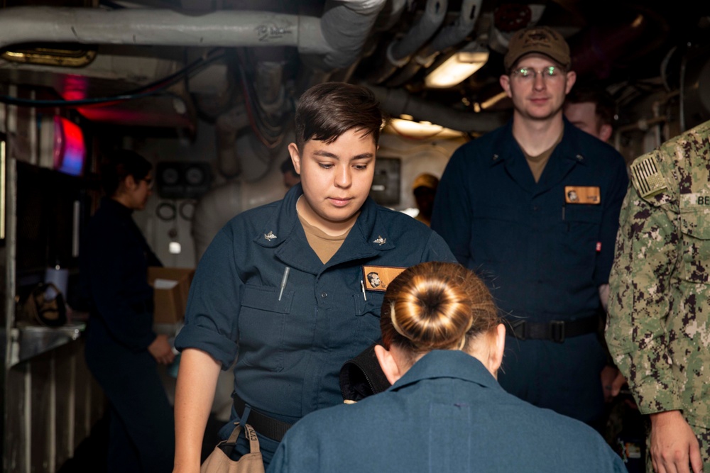 Abraham Lincoln Sailors take advancement exam