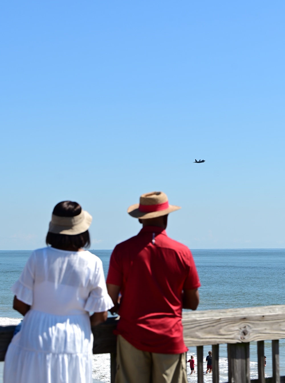 F-22 Raptor aerial demonstration over Tybee Island, Georgia, compliments 2023 William Tell competition