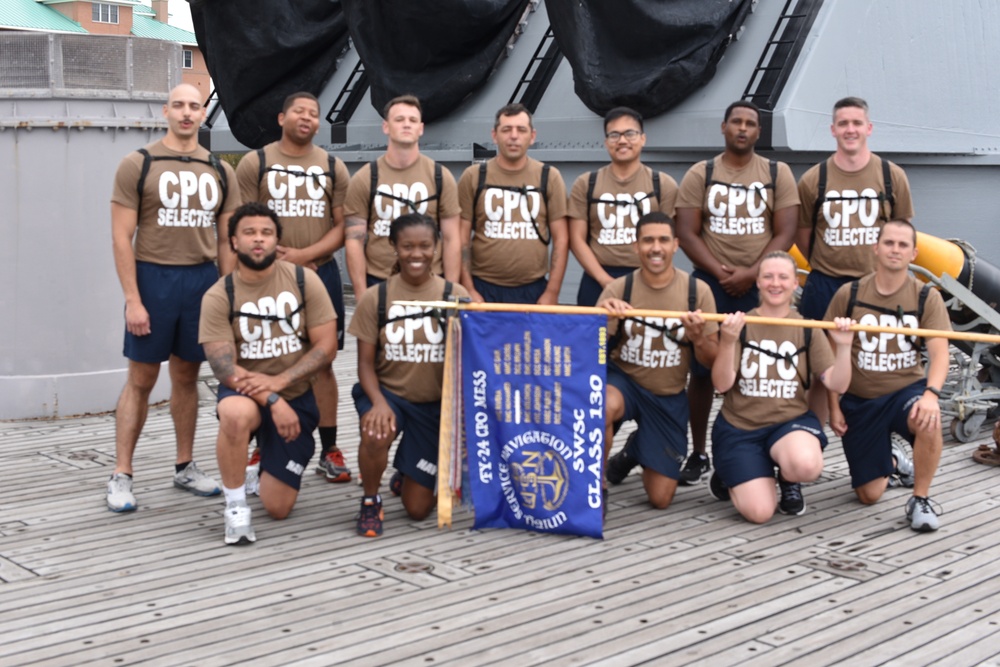 Chief Petty Officer selectees assigned to Surface Warfare Schools Command-East participate in annual CPO Heritage Days training event at the Hampton Roads Naval Museum