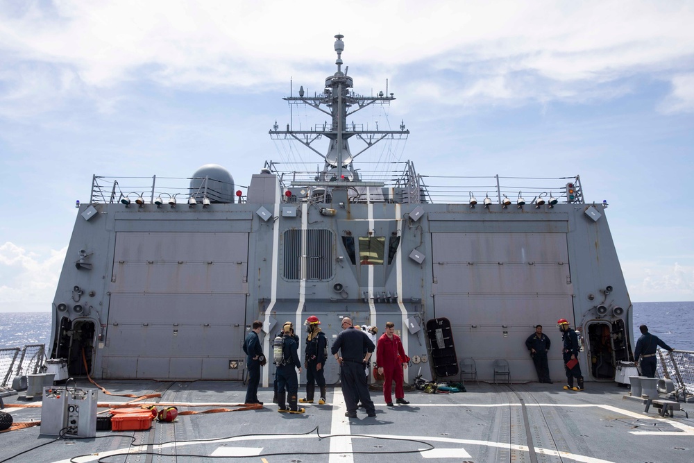 USS Ralph Johnson conducts IET drills.