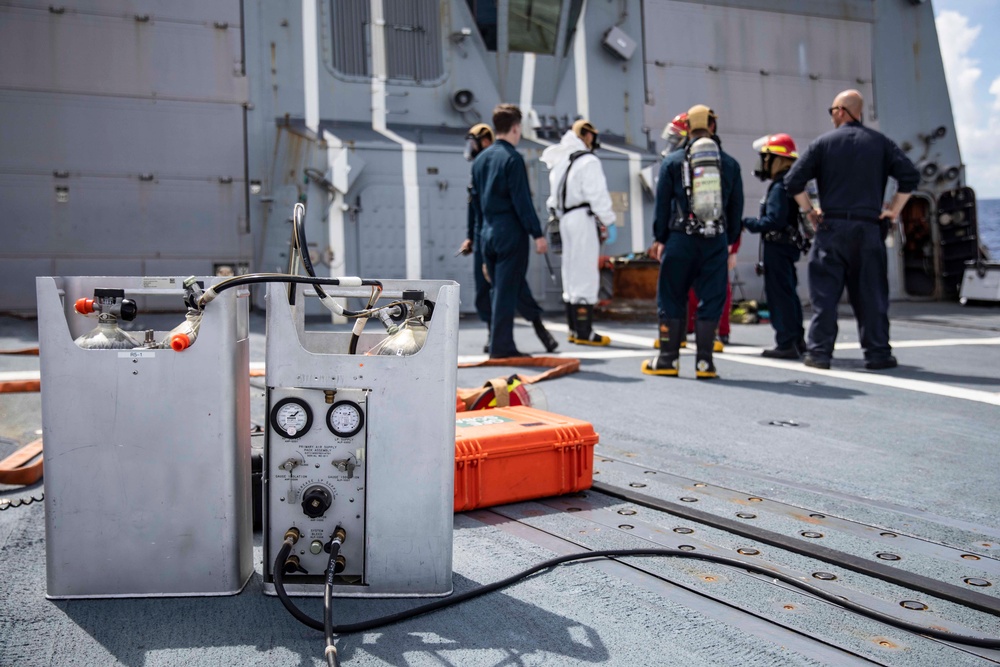 USS Ralph Johnson conducts IET drills.