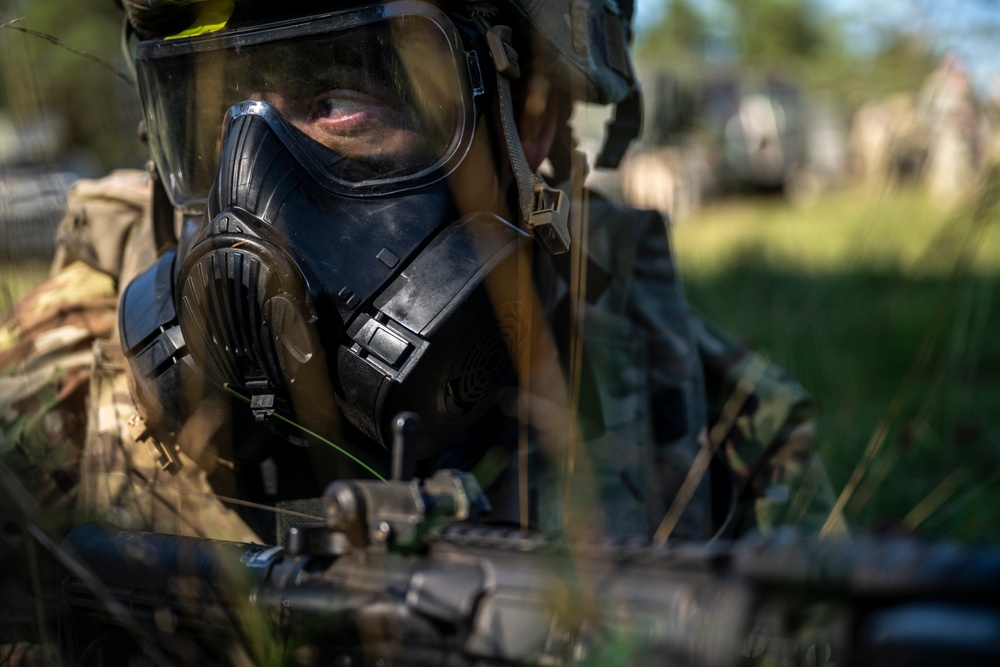 Multinational soldiers train against chemical attacks at Saber Junction 23