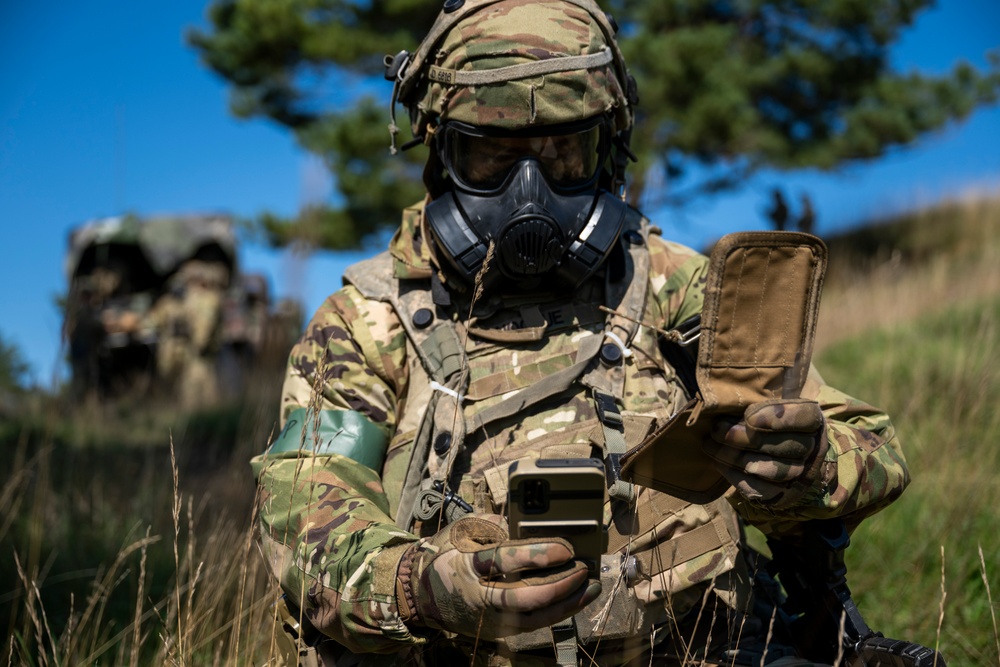 Multinational soldiers train against chemical attacks at Saber Junction 23