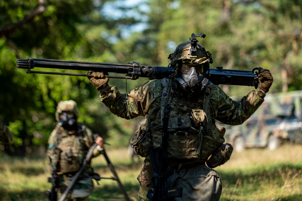 Multinational soldiers train against chemical attacks at Saber Junction 23