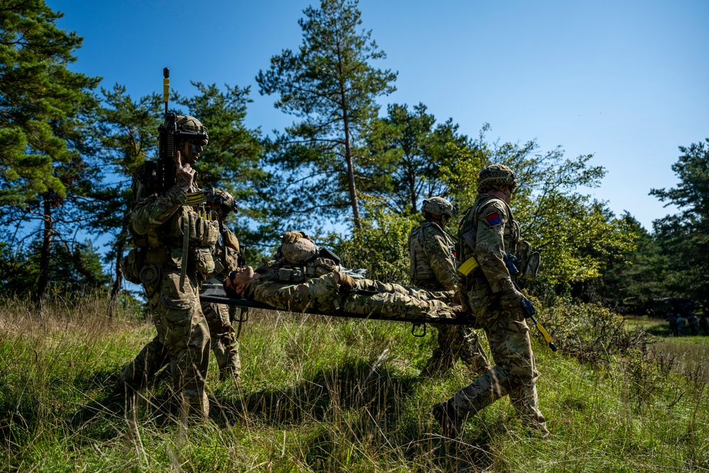 Multinational soldiers train against chemical attacks at Saber Junction 23