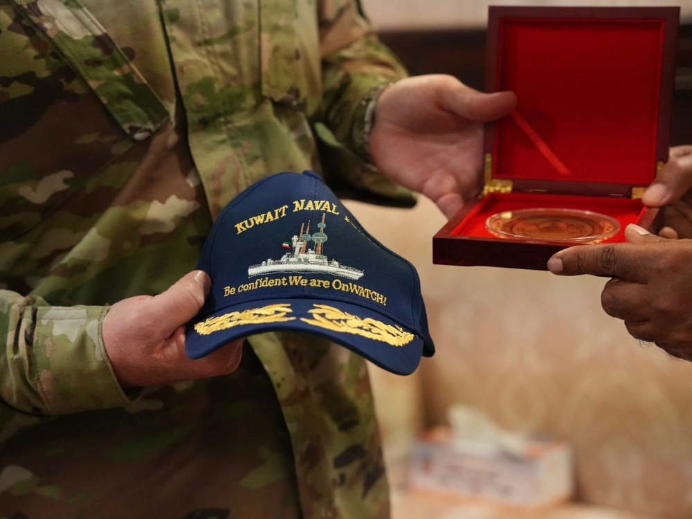 1st Theater Sustainment Command Team Visits Kuwait Naval Base