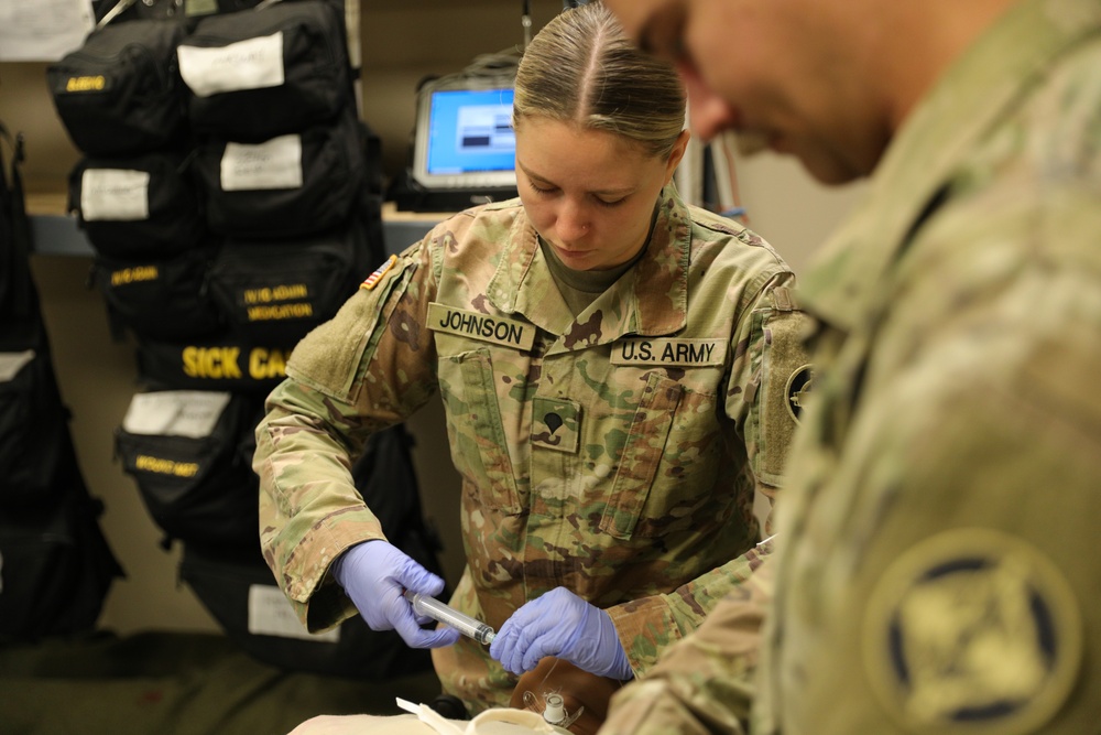 444th Medical Company Ground Ambulance train at Fort Indiantown Gap