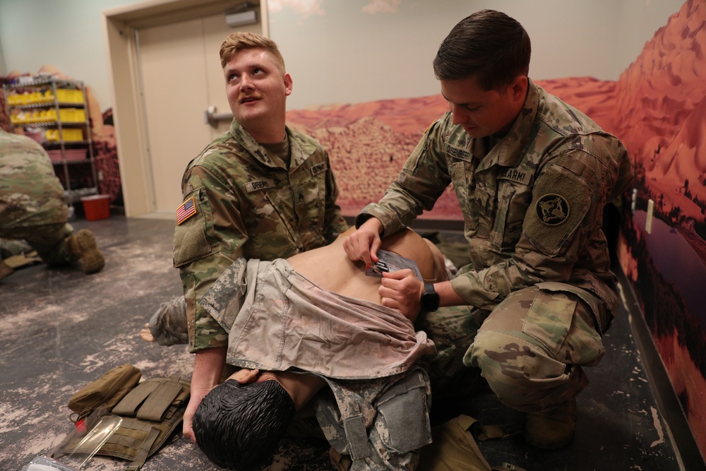 444th Medical Company Ground Ambulance train at Fort Indiantown Gap