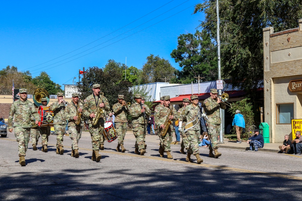 Fort Carson Mounted Color Guard and 4th Infantry Division Band March in Florence Pioneer Days Parade