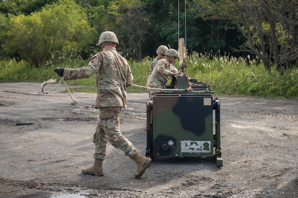 U.S. Army Soldiers conduct Patriot missile reload training at Orient Shield 23