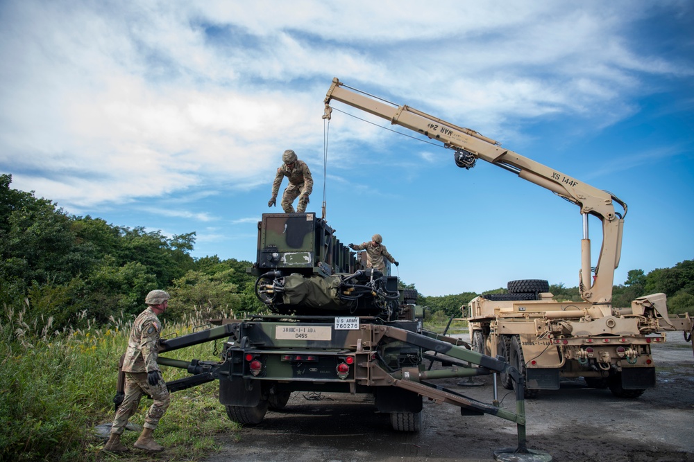 U.S. Army Soldiers conduct Patriot missile reload training at Orient Shield 23