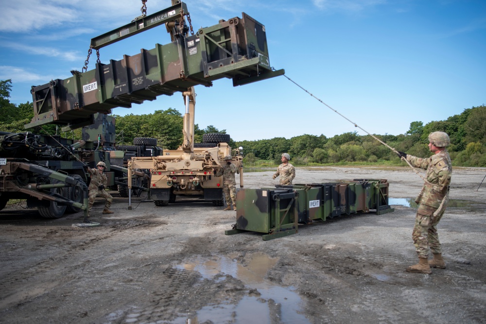 U.S. Army Soldiers conduct Patriot missile reload training at Orient Shield 23