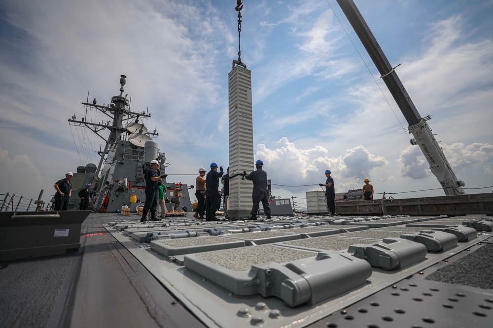 USS Dewey (DDG 105) Conducts Ammo Onload