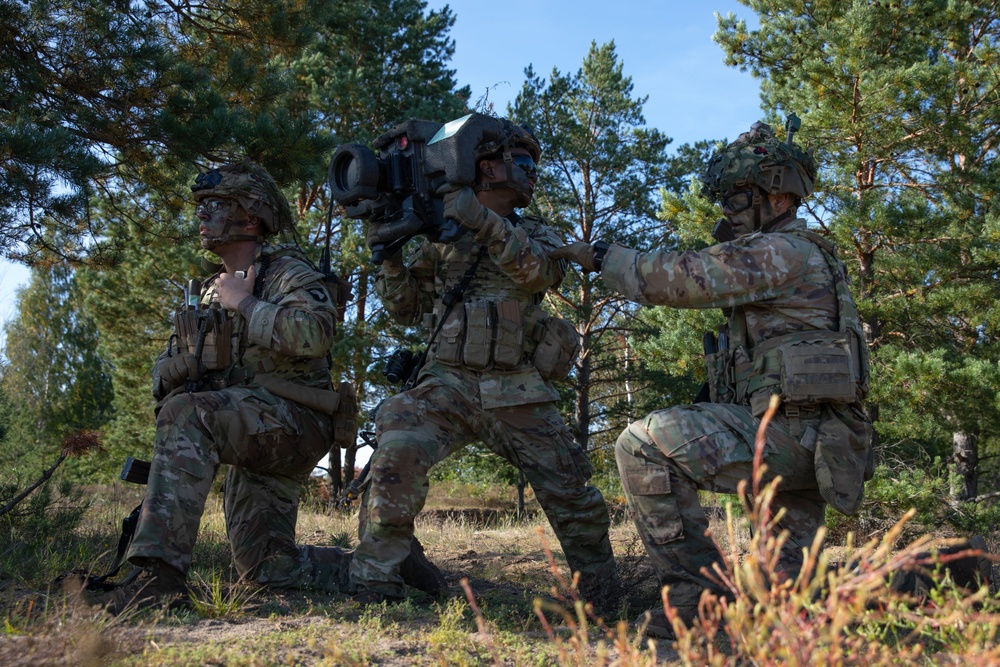 Task Force Marne infantrymen conduct force-on-force situational training exercise with NATO forces in Latvia